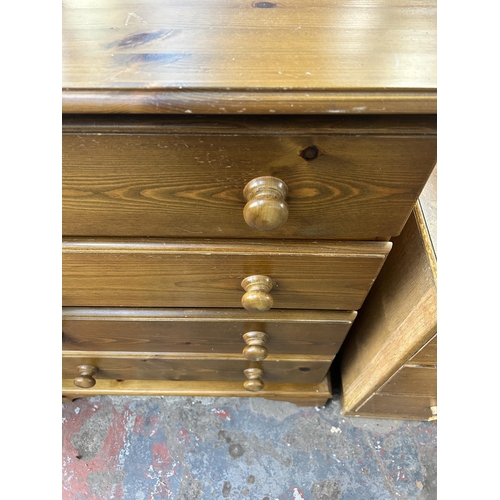 210 - A pine chest of drawers - approx. 92cm high x 76cm wide x 41cm deep