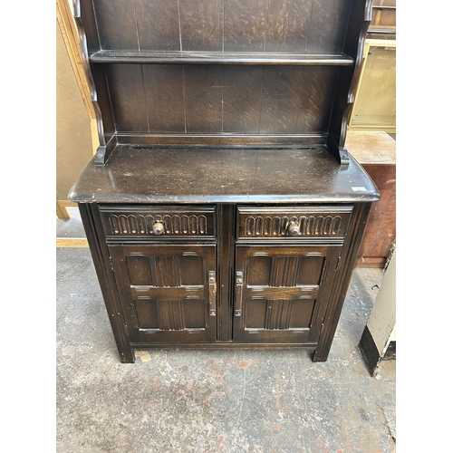 231 - A Priory oak dresser - approx. 172cm high x 91cm wide x 41cm deep