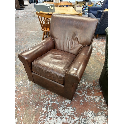 238 - A Marks & Spencer brown leather armchair