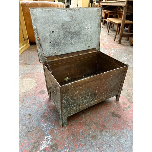 202 - An Arts and crafts riveted copper coal box