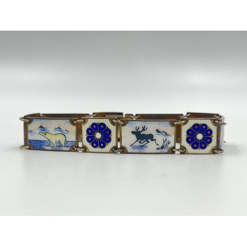 2004 - A David Andersen of Norway sterling silver and enamel panel bracelet - approx. gross weight 26g and ... 