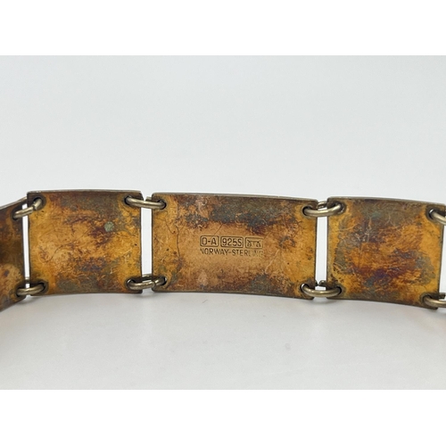 2004 - A David Andersen of Norway sterling silver and enamel panel bracelet - approx. gross weight 26g and ... 