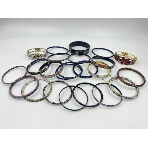 2024 - A collection of enamel bangles