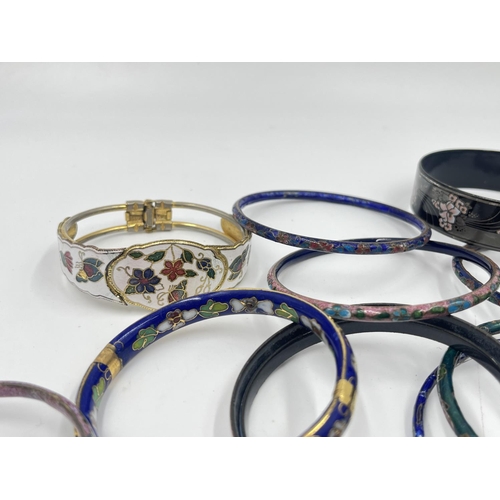 2024 - A collection of enamel bangles