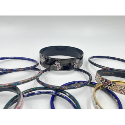 2024 - A collection of enamel bangles