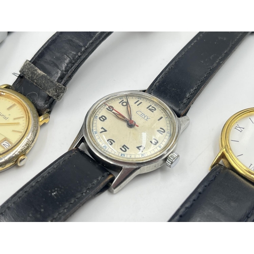 2104 - Six mechanical and quartz wristwatches to include Timex, Sekonda Polaris etc.