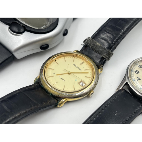 2104 - Six mechanical and quartz wristwatches to include Timex, Sekonda Polaris etc.