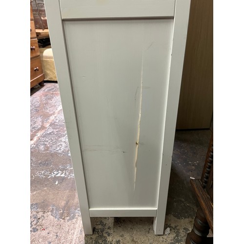 8 - An IKEA white painted display cabinet with two glazed doors - approx. 197cm high x 89cm wide x 37cm ... 