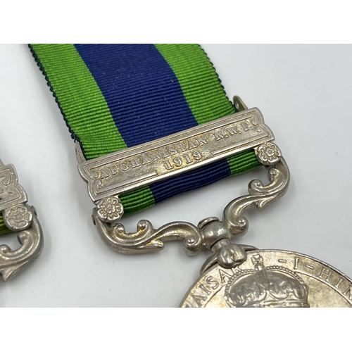 2317 - Two George V Indian General Service medals, one with Afghanistan N. W. F. 1919 clasp presented to 25... 