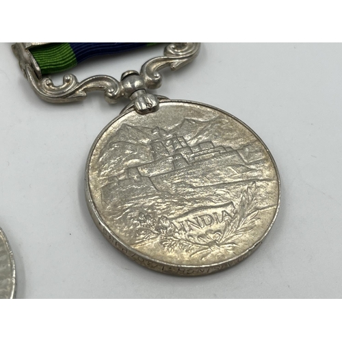 2317 - Two George V Indian General Service medals, one with Afghanistan N. W. F. 1919 clasp presented to 25... 