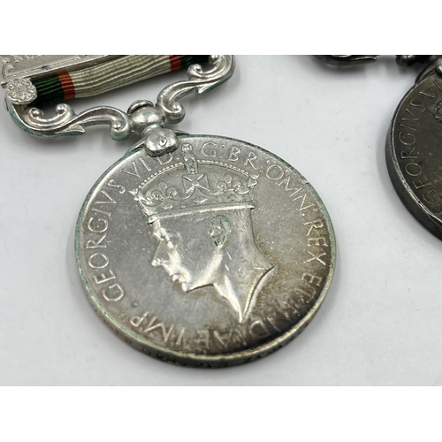 2318 - Two George VI Indian General Service medals, one with North West Frontier 1936-37 clasp presented to... 