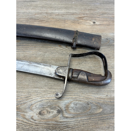 2320 - A 1796 pattern light cavalry sabre with metal scabbard - approx. 93cm long including handle