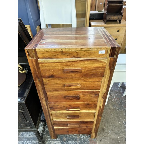 113 - An Indian sheesham wood chest of drawers - approx. 127cm high x 58cm wide x 45cm deep