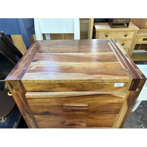 113 - An Indian sheesham wood chest of drawers - approx. 127cm high x 58cm wide x 45cm deep