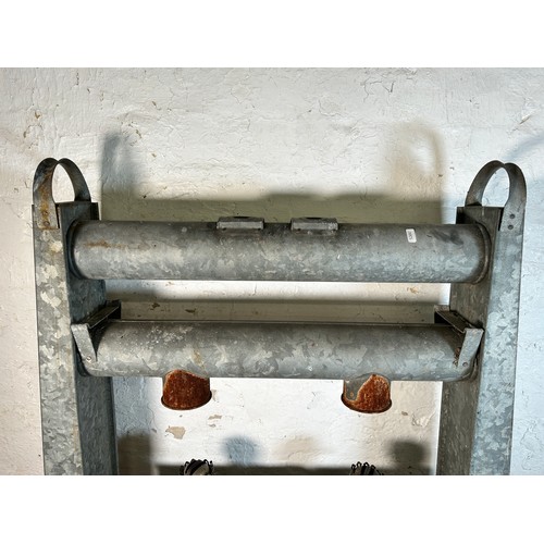 630 - A mid 20th century Eltex galvanised two section paraffin greenhouse heater - approx. 82cm high x 72c... 