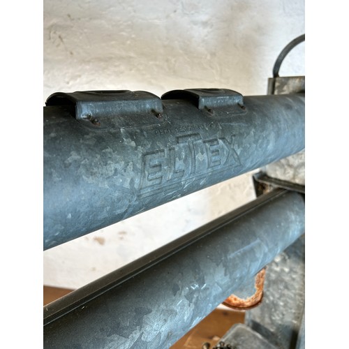 630 - A mid 20th century Eltex galvanised two section paraffin greenhouse heater - approx. 82cm high x 72c... 