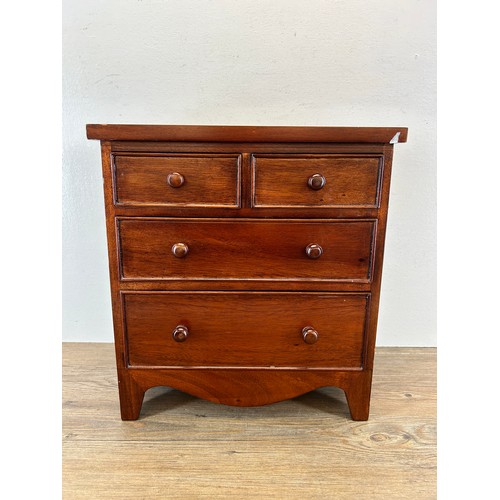 765 - A Victorian style mahogany apprentice chest of drawers - approx. 40cm high x 37cm wide x 20cm deep