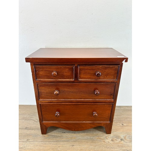 765 - A Victorian style mahogany apprentice chest of drawers - approx. 40cm high x 37cm wide x 20cm deep