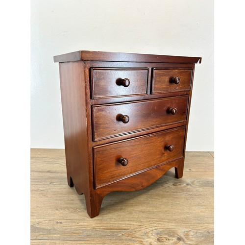 765 - A Victorian style mahogany apprentice chest of drawers - approx. 40cm high x 37cm wide x 20cm deep