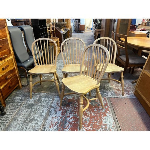 153A - Four 19th century style beech Windsor dining chairs