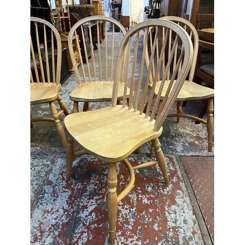 153A - Four 19th century style beech Windsor dining chairs