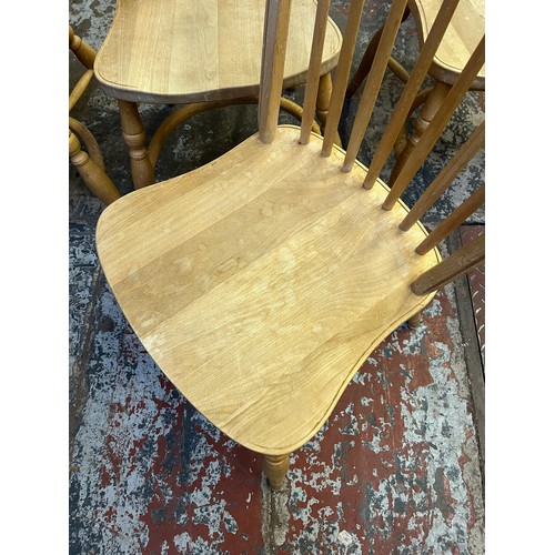 153A - Four 19th century style beech Windsor dining chairs