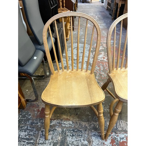 153A - Four 19th century style beech Windsor dining chairs