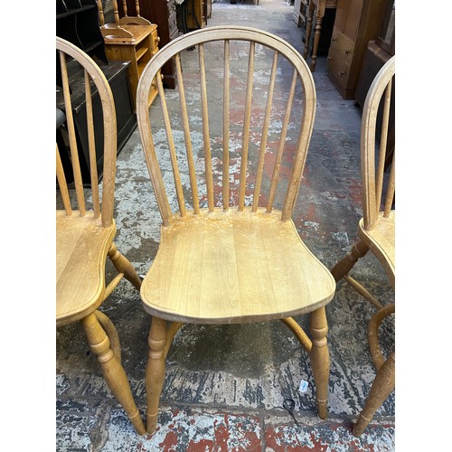 153A - Four 19th century style beech Windsor dining chairs