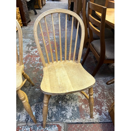 153A - Four 19th century style beech Windsor dining chairs