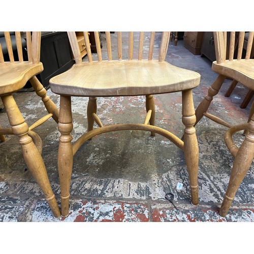 153A - Four 19th century style beech Windsor dining chairs