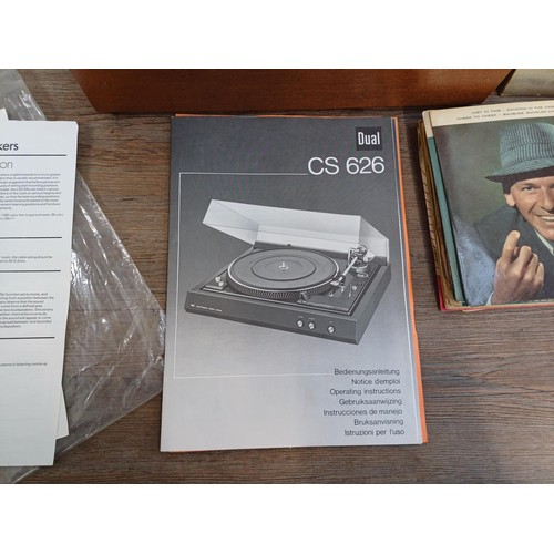 939 - Two items, one Garrard SP25 Mk.III four speed turntable and one box containing vinyl records to incl... 
