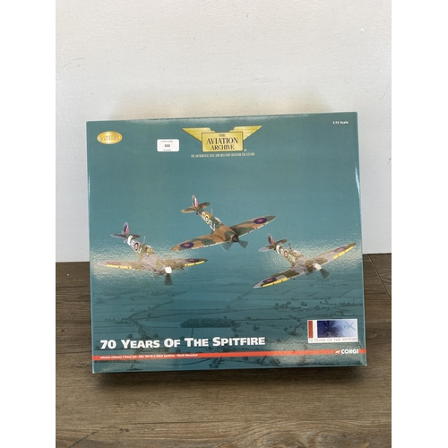 449 - A boxed Corgi The Aviation Archive 70 Years of The Spitfire limited edition Johnnie Johnson 3 piece ... 