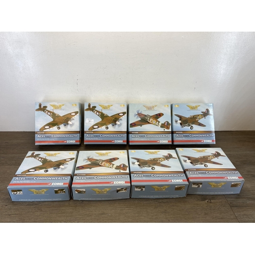 454 - Eight boxed Corgi The Aviation Archive Aces of The Commonwealth limited edition 1:72 scale die-cast ... 