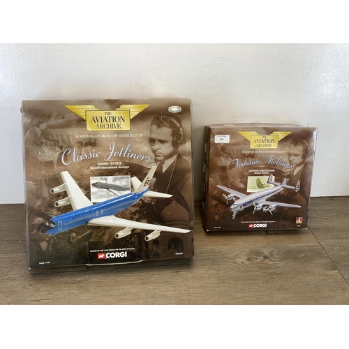 455 - Two boxed Corgi The Aviation Archive 1:144 scale die-cast models, AA32904 Classic Jetliners Boeing 7... 