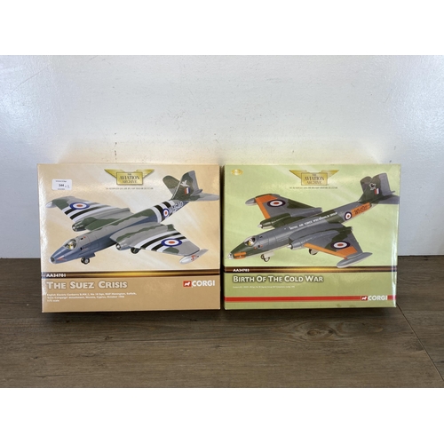 456 - Two boxed Corgi The Aviation Archive 1:72 scale die-cast models, AA34701 The Suez Crisis and AA34703... 