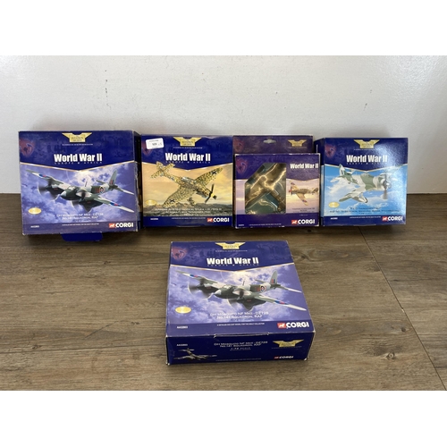 461 - Five boxed Corgi The Aviation Archive  World War II Europe & Africa limited edition 1:72 scale die-c... 