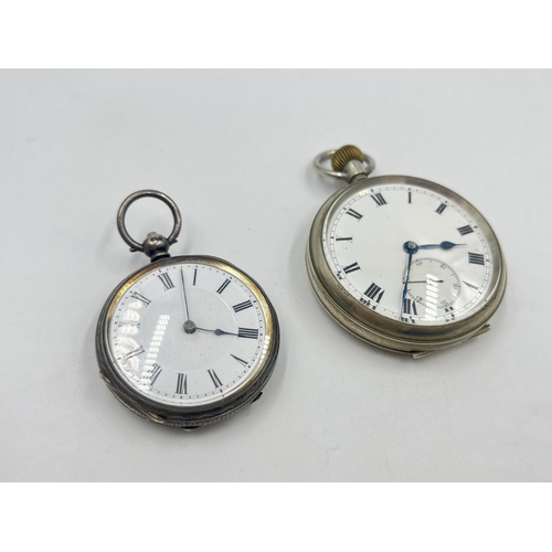 2347 - Two antique and later open face pocket watches, one hallmarked London silver cased key wind and one ... 