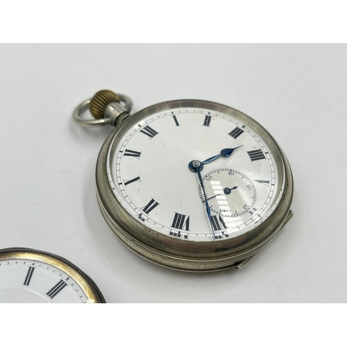 2347 - Two antique and later open face pocket watches, one hallmarked London silver cased key wind and one ... 