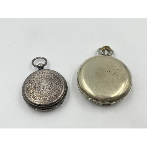 2347 - Two antique and later open face pocket watches, one hallmarked London silver cased key wind and one ... 