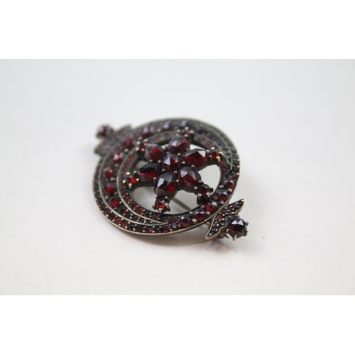 2338 - Two Victorian Bohemian garnet brooches