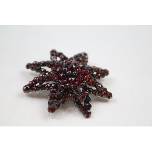 2338 - Two Victorian Bohemian garnet brooches