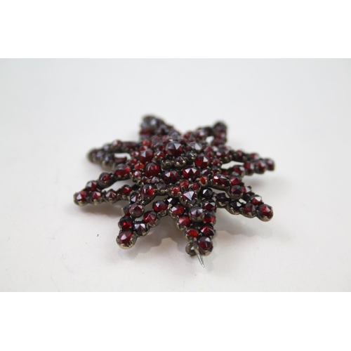 2338 - Two Victorian Bohemian garnet brooches