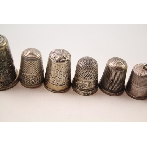 2234 - Nine .925 sterling silver thimbles to include Charles Horner etc. - approx. gross weight 66g