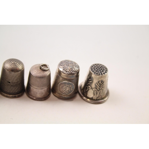 2234 - Nine .925 sterling silver thimbles to include Charles Horner etc. - approx. gross weight 66g