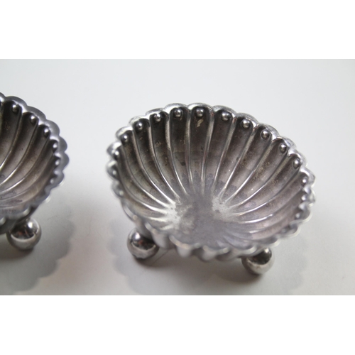 2236 - Two Victorian Hilliard & Thomason hallmarked Birmingham sterling silver salt dishes, dated 1888 - ap... 