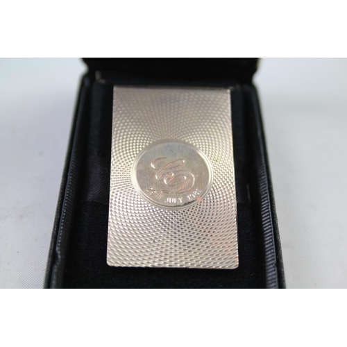 2237 - A boxed William H. Manton hallmarked Birmingham silver money clip - approx. gross weight 20g and 5cm... 