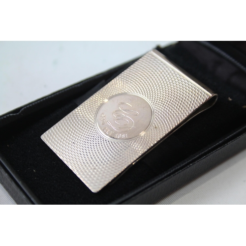 2237 - A boxed William H. Manton hallmarked Birmingham silver money clip - approx. gross weight 20g and 5cm... 