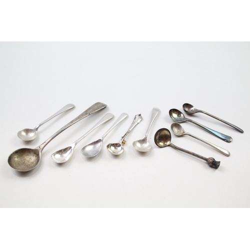 2238 - Ten hallmarked .925 sterling silver condiment spoons - approx. gross weight 44g