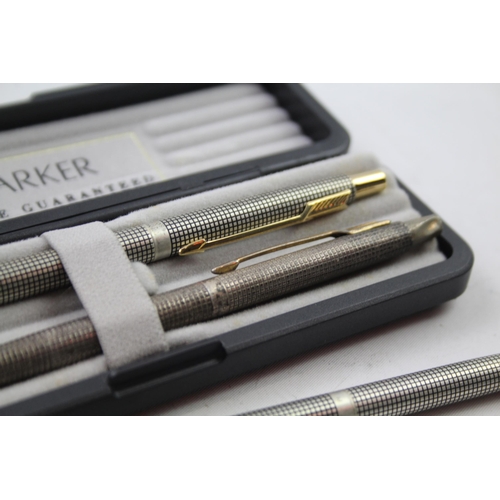 2367A - Three Parker writing instruments, two .925 sterling silver ballpoint pens and one pencil - approx. g... 