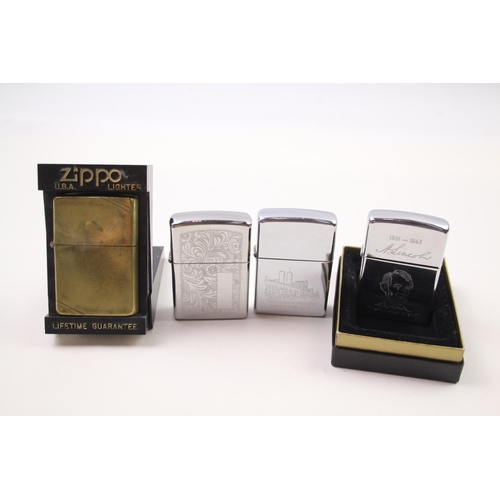 2378 - Four Zippo cigarette lighters